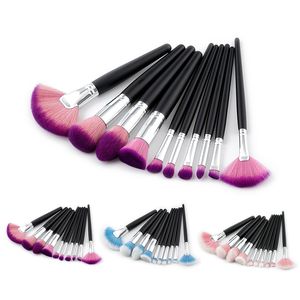 Nouveau Kabuki Brush Set 10pcs pinceaux de maquillage professionnels outils ensembles pinceaux de maquillage complet pinceau cosmétique fard à paupières lèvres visage poudre pinceau Kit