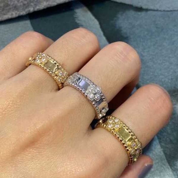 Nuevo Anillo de caleidoscopio para mujer, chapado en plata pura, oro rosa de 18 quilates, lujo ligero, pequeño y popular, alto diseño, estilo versátil, celebridad