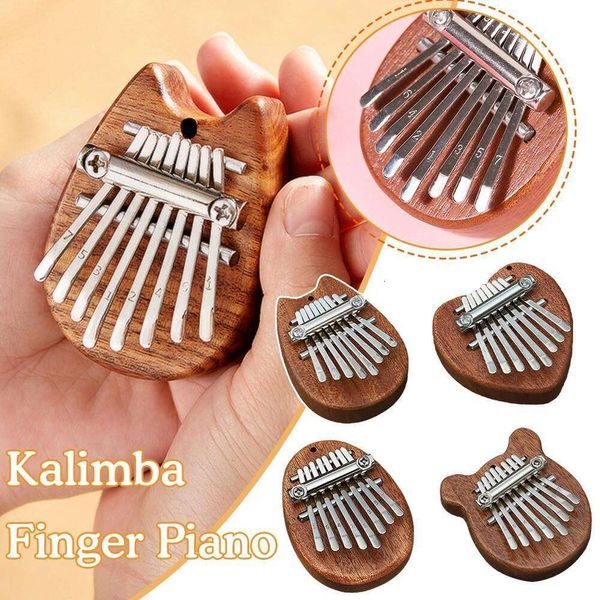 Nuevo Kalimba Piano Mini Thumbhard 8 tonos Calimba cristal transparente portátil principiante dedo Qin instrumento estilo instrumentos