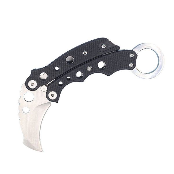 Nouveau couteau à griffes Karambit couteaux pliants 440C lame satinée G10 poignée avec étui en nylon H5427