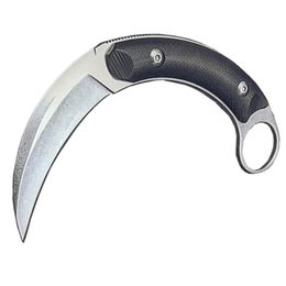 Nouveaux couteaux Karambit 440C lame de lavage en pierre noir G10 couteau à griffes à lame fixe équipement extérieur EDC avec Kydex H5419