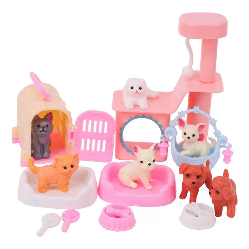 Nueva kawaii moda hecha a mano 19 artículos/lote muñeca mascota gato perros accesorios 30 juguetes para niños cosas lindas para barbie bricolaje de Navidad presente