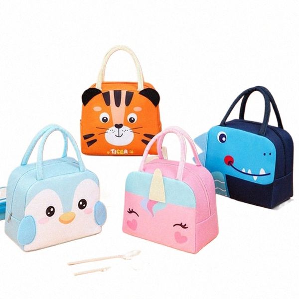 NOUVEAU KAWAII FRIGABLE PORTABLE SAG THERMAL FEMMES ÉCOLLE ENFANTS ÉCOLE THERMOLIQUE ISOLEMENT BOX TOTE Food Small Coloner Sac Sac Pouche 07WX #