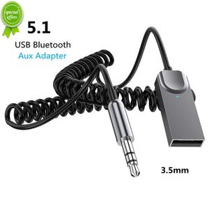 Nieuwe kebidu aux Bluetooth -adapter voor auto 3,5 mm Jack USB Bluetooth 5.1 ontvanger luidspreker Auto Handfree Car Kit Audiomuziekzender