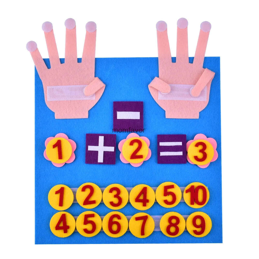 Nuevos recuerdos bebé chico juguetes Montessori números de dedo de fieltro juguete de matemáticas niños contando aprendizaje temprano para niños pequeños desarrollo de inteligencia 30*30cm