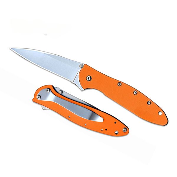 Nuevo 1660 Ken Onion Leek Flipper Cuchillo de bolsillo plegable Mango naranja / verde Caza táctica Supervivencia Herramienta EDC BM535 3300 ks 7650 7250 7350 7550 7800