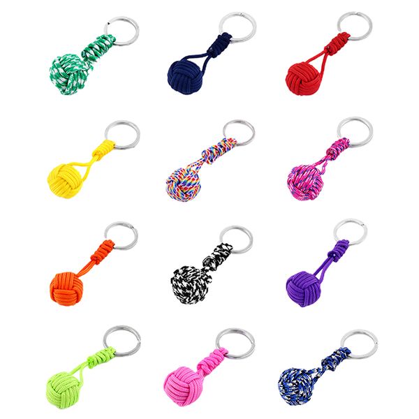 Nouvelle chaîne de clés parachute militaire parachute tissé Ball Keychain Paracord Lonyard Anneau de singe de singe