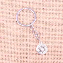 Nieuwe sleutelhanger 15 mm -ster van David Shield van David Hangers Diy Men Auto Key Chain Ring Holder Keyring Souvenir sieraden Gift