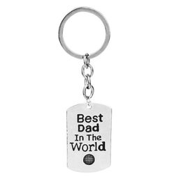 Nieuwe sleutelhanger vader in de wereld Keyring Family Fathers Day Gifts Men Sieraden Daddy Presents Mens Car Key Charm Pendant1881581