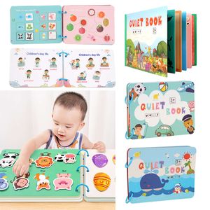 Nouveau jouet Montessori pour enfants occupés, Cognition des tout-petits, fruits et animaux, Puzzle, livres de jeu, jouets éducatifs pour bébés, livre à pâte silencieuse