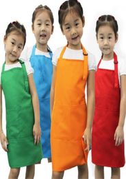 Nieuwe kinderschort kind schilderij koken baby overgooier effen kleur keuken peuter schone schorten1407921