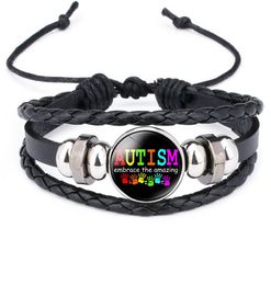 Nouveaux enfants Bracelets de sensibilisation à l'autisme pour enfants autisme garçon fille charme en cuir Wrap bracelet bracelet mode bijoux inspirants7657406