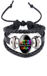 Nouveaux enfants Bracelets de conscience de l'autisme pour enfants autism boy fille charme en cuir en cuir bracelet bracelet mode bijoux inspirant8284497