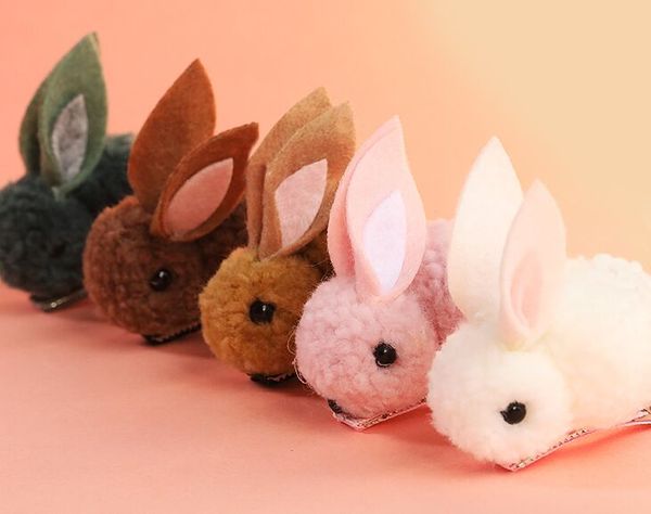 Nouveaux enfants mignon lapin bandeaux bandeaux animaux épingles à cheveux en peluche oreilles de lapin pinces à cheveux filles accessoires de cheveux