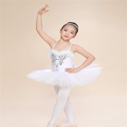 New Kids Girls Ballerina Dress Stage Wear White Swan Lake Ballet Costumes Enfants Strap Dance Wear Costume Danse Classique Enfant226D