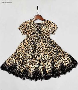 Robes d'été en dentelle léopard pour filles, vêtements de styliste en tulle et dentelle, prix, à manches courtes, nouvelle collection