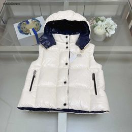 Nieuwe kinderen Ganzendons vest Comfortabele warme mouwloze jas voor baby Maat 100-160 Logo diepdrukknop kinderen Vest Oct25