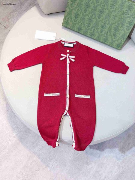 Nuevos monos para niños, ropa de bebé recién nacido con un solo pecho, talla 59-90, mono infantil tejido para Festival con cuello de mariposa, Dec05