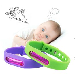 new Kids Mosquito Repellent Bracelet Plant Oil Capsule Band Pest Control Killer Silicone Wristband EWF7694