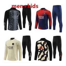 24 25 Paris Tracksuits Training Psges Chandal 22 23 Mbappe Kit Survetement Foot Tuta Jacket Retro Futbol Soccer voetbal Mannen en kinderen