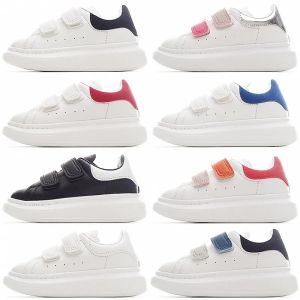 Nouvelles chaussures pour enfants Blanc Rouge Noir Dream Blue Sangle unique Baskets surdimensionnées Semelle en caoutchouc AMCQS Baskets à lacets en cuir de veau souple Chaussures de sport Chaussures pour enfants 25-37