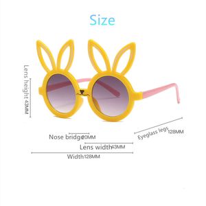 Nieuwe kinderen zonnebril Cartoon Bunny Shape Girls Boy Children Sun Glasses Round Cosplay -bril Leuke Baby Shades bril Eyewears UV400