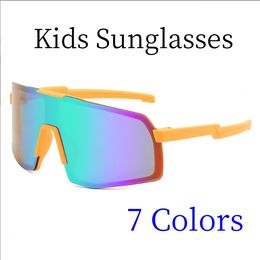 Nuevas gafas de sol para niños, montura naranja, gafas a prueba de polvo para bicicletas al aire libre, gafas de sol deportivas, gafas de sol de siete colores