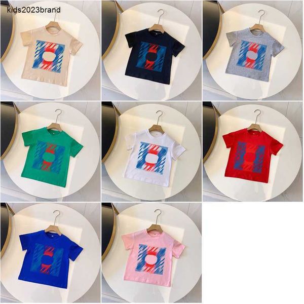 Nuevos niños Camisetas Patrón cuadrado Impresión Verano Niños Top Tamaño 90-150 CM Diseñador Ropa de bebé Niña Manga corta Algodón Camisetas para niños 24feb20