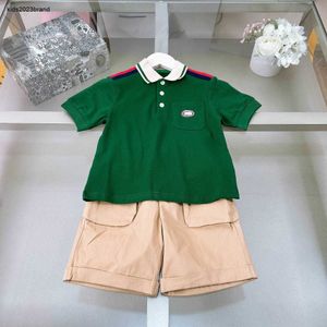 Nieuwe kinder T-shirts pak Geborduurd logo Polo en shorts Maat 100-150 zomer jongens meisjes Trainingspakken met korte mouwen Jan20