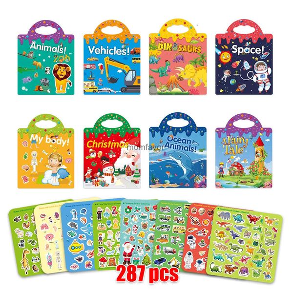 Nouveaux autocollants jouets pour enfants autocollants réutilisables pour enfants livres autocollants de papeterie Kawaii pour enfants éducation précoce dessin animé autocollants mignons pour enfants cadeau