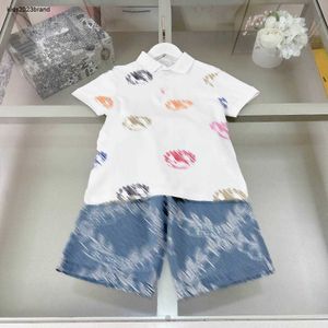 Nieuwe trainingspakken voor kinderen Kleurrijke logo-opdruk T-shirtset babykleding Maat 120-170 CM designer POLOshirt met korte mouwen en korte broek 24Mar