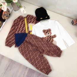 Survêtements pour enfants, ensemble quatre pièces pour bébé, taille 100 à 160, veste à capuche, sweat-shirt, pantalon et chapeaux tricotés, avec logo, nouvelle collection, Oct25