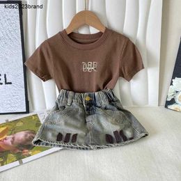 New Kids Track Supsuits Summer Girls Diseñador de ropa Baby Ropicates de 90-140 cm Camiseta de la letra del diamante Hot Diamond