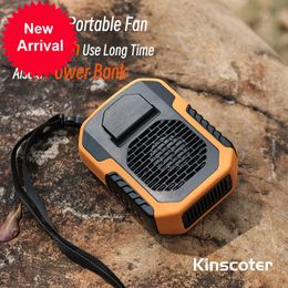 Nuevo ventilador Kinscoter de 6000mAh para colgar en el cuello/cintura, Mini ventilador recargable portátil USB para acampar al aire libre, senderismo, escalada, correr, deportes