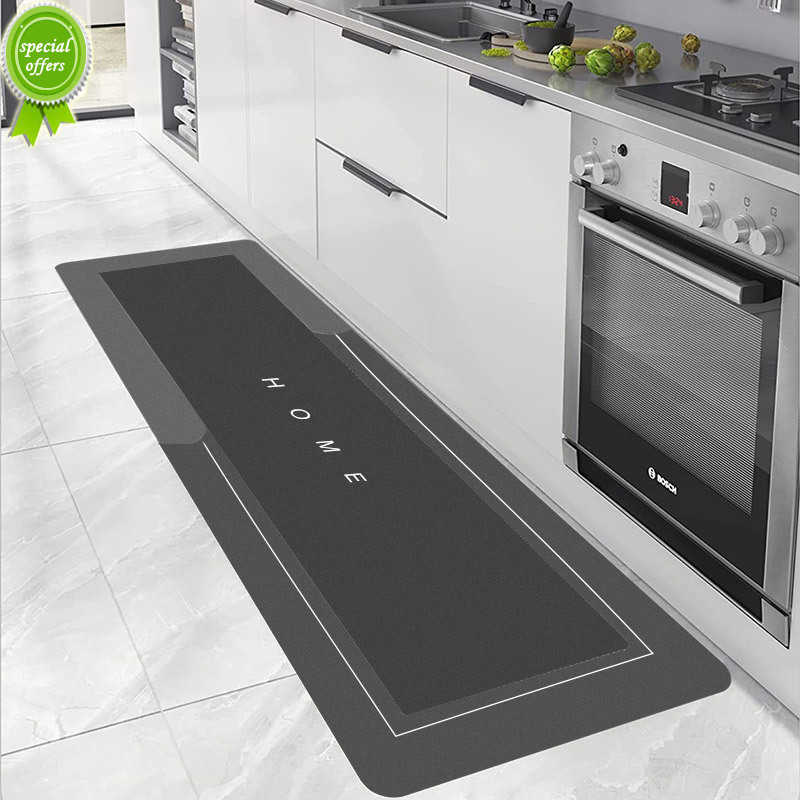 Nouveau tapis absorbant de cuisine antidérapant, imperméable, essuyable, confortable, debout, pour cuisine, essuyable, sans lavage, longue bande