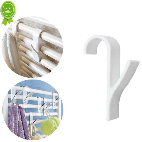Nouvelle cuisine salle de bains vêtements cintres Clips supports de rangement blanc cintre pour serviette chauffante radiateur Rail vêtements écharpe porte-cintre