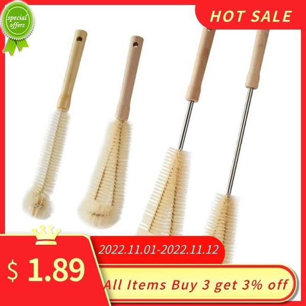 Brosse de nettoyage de cuisine en forme de L, tasse de café, de thé, de verre, de biberon, manche en bois suspendu, Gadgets de nettoyage, nouvelle collection