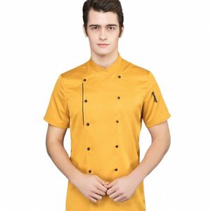 Nouveau manteau de cuisine pour femme hommes chef travail vêtements grill restaurant bar boutique café cuisine veste beauté ongles stus uniforme v1g5 #