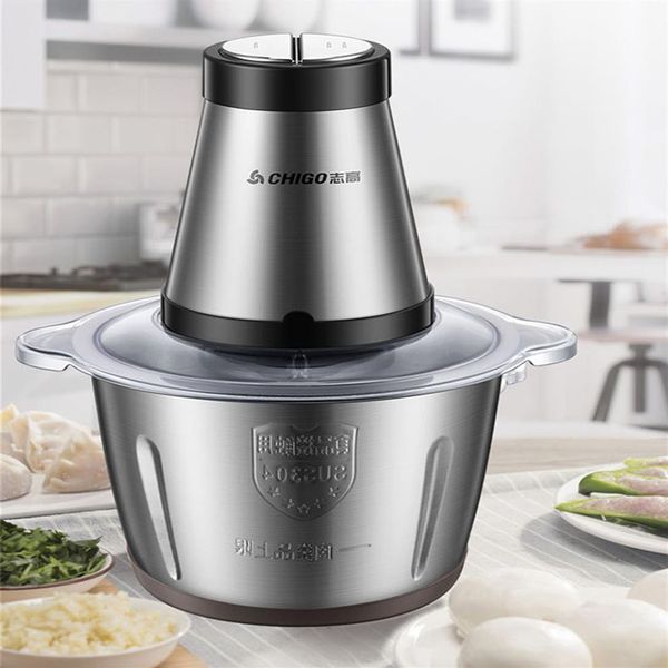 Nouvelle cuisine commerciale 220V 300W en acier inoxydable 2L capacité hachoir électrique hachoir à viande hachoir alimentaire slicer314o