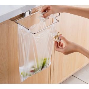 Nieuwe keukenorganisator Trash Rack Cabinet Deur vuilniszakken houder roestvrijstalen kast vuilnishouder badkamer plank
