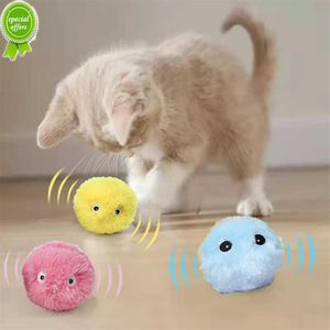 New Kitten Touch Sounding Pet Product Squeak Toy Ball Cat Supplie Smart Cat Toys Interactive Ball Plush Electric Catnip Training Toy