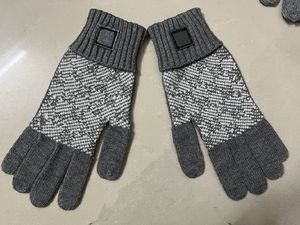 Nieuwe gebreide handschoenen Klassieke ontwerper Effen kleur Europese en Amerikaanse letter Paar Wanten Wintermode Vijfvingerhandschoen Zwart groothandel