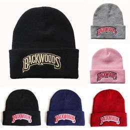 Gorros tejidos nuevos, gorro con letras Backwoods, sombreros de invierno para mujer para hombre, gorro cálido, gorro de Hip-hop sólido a la moda, gorros unisex, envío directo