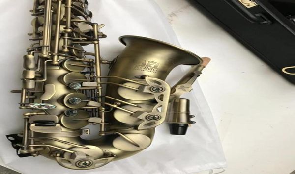 Nuevo konig e plano saxofón profesional simulación de cobre antiguo e instrumentos musicales de saxo plano con estuche de cuero2277494