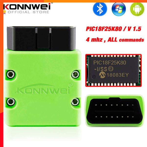 Nuevo escáner KONNWEI ELM327 V1.5 OBD2 KW902, escáner automático compatible con Bluetooth, MINI ELM 327 OBD 2 KW902, lector de código para teléfono Android