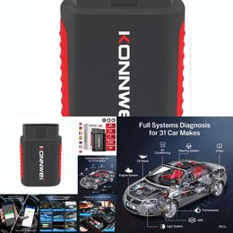 Nieuwe Konnwei Kdiag Bluetooth Full Car Diagnostic Tool All System Auto Scanner Code Reader Olie Reset Batterij Match Serivce Gratis