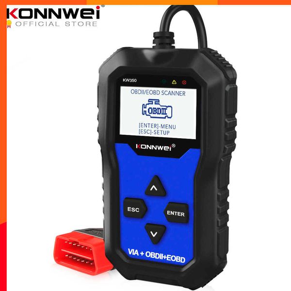 Nuevo escáner de coche KONNWEI KW350 OBD2, lector de código profesional, escáner OBD2, herramienta de diagnóstico automático para AUDI/SEAT/SKODA/VW Golf Obd2