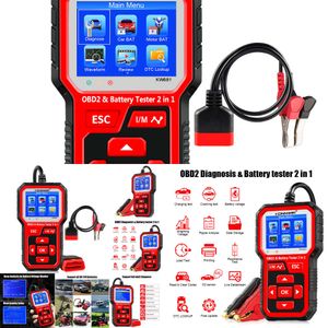 NUEVA KONNWEI KW681 6V 12V Tester de batería de motocicletas Herramienta de diagnóstico automático 2 IN1 2000 CCA CAR OBD2 ESCAPA DE CARGA DE CARGA