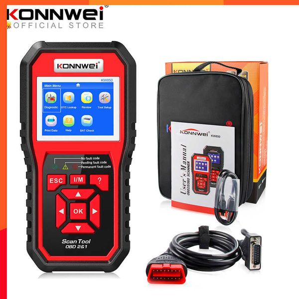 Nouveau KONNWEI KW850 OBD2 Scanner automobile lecteur de Code de défaut Scanner de Diagnostic de voiture ODB2 outil de Diagnostic de voiture Scanner automatique meilleur OBD 2