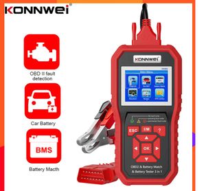 Nieuwe Konnwei KW880 12V Auto -batterijtester Analizer Auto diagnostisch gereedschap Batterij Match 3 In 1 Auto OBD2 Scanner Full OBD2 -functie